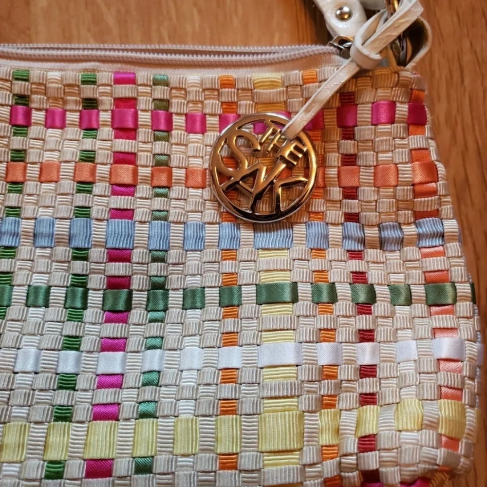 The Sak Woven Handbag Pastel Multicolor Small Off-white
